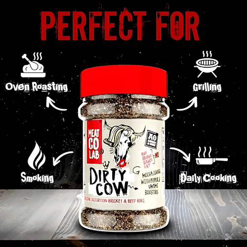 Angus & Oink | Dirty Cow Beef BBQ Rub | Bold Flavour for Brisket & Beef Ribs | Perfect for Low & Slow BBQ | Gluten-Free | 220g