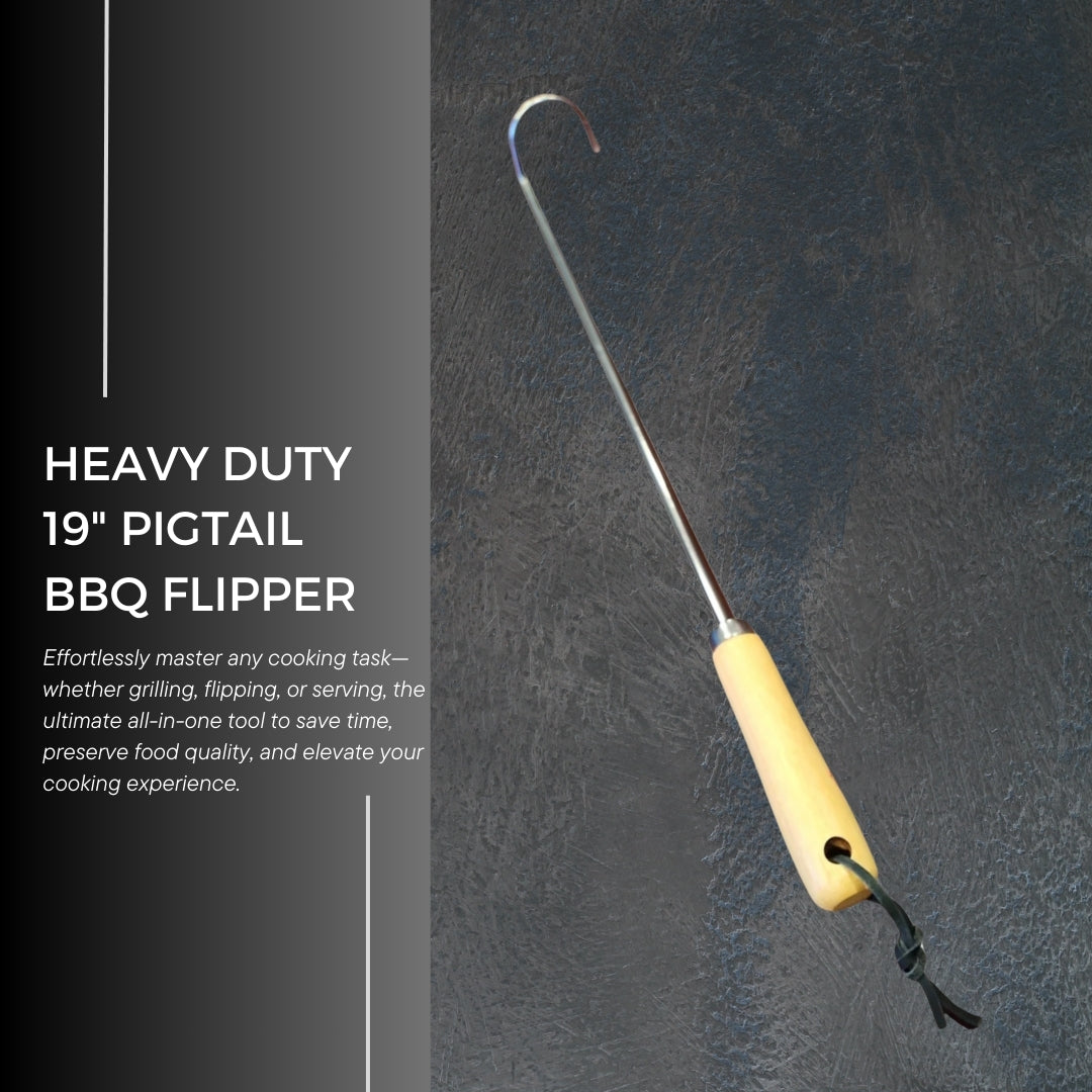 🔥Heavy duty 19" PigTail BBQ Flipper