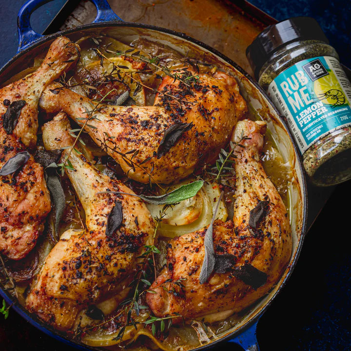 Angus & Oink | Lemon Pepper Seasoning | Sofishticated Citrus Flavour | Ideal for Seafood, Chicken & Pork | Fresh, Zesty & Herby | 235g