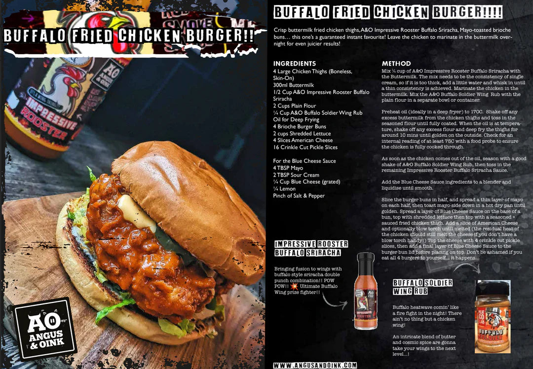 Angus & Oink | Buffalo Soldier Rub | Ultimate Spice Blend for Buffalo Wings | Unleash the Heat | Perfect for Grilling & Frying | Gluten-Free | 200g