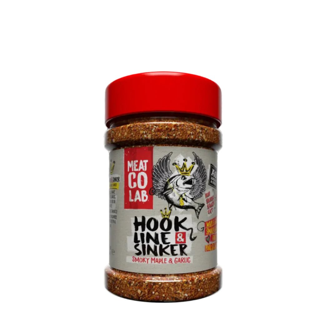 Angus & Oink | Hook Line & Sinker Rub | Maple Glazed Smoky Garlic | Perfect for Fish, Pork & Chicken | 210g