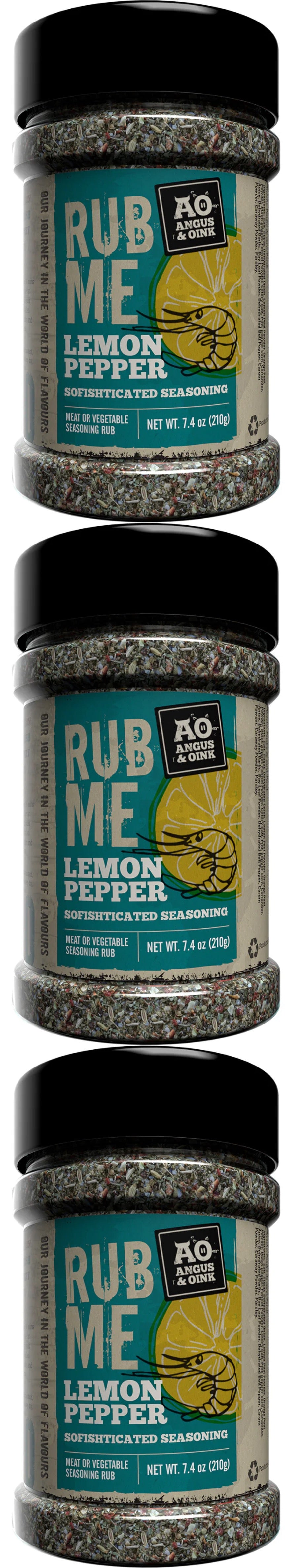 Angus & Oink | Lemon Pepper Seasoning | Sofishticated Citrus Flavour | Ideal for Seafood, Chicken & Pork | Fresh, Zesty & Herby | 235g