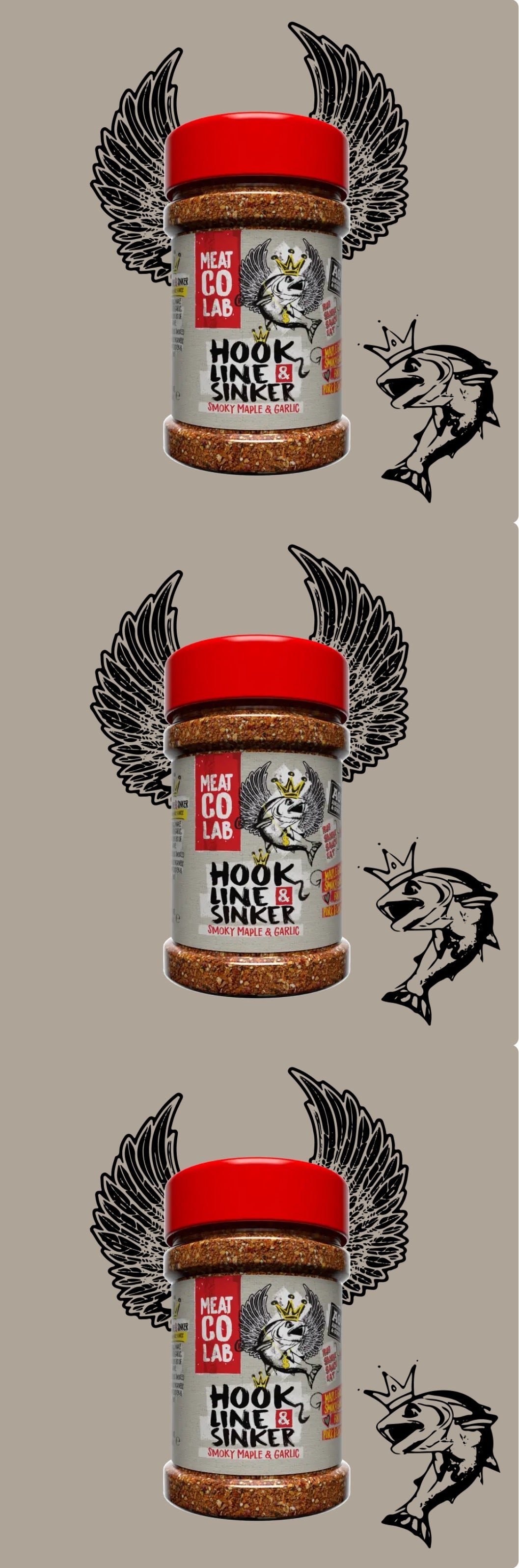 Angus & Oink | Hook Line & Sinker Rub | Maple Glazed Smoky Garlic | Perfect for Fish, Pork & Chicken | 210g