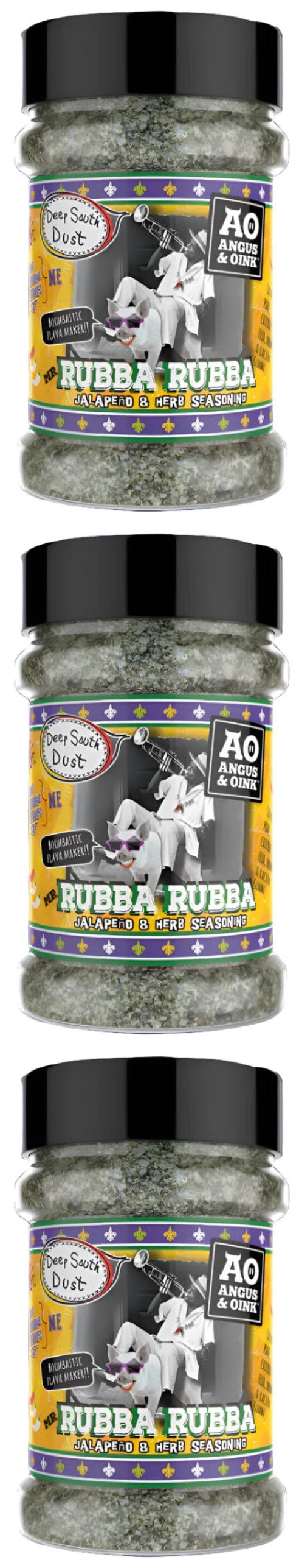 Angus & Oink | Rubba Rubba Jalapeno & Herb Seasoning | Authentic Creole and Cajun Flavours | Perfect for Shrimp, Pork, Fish, & Chicken | 200g