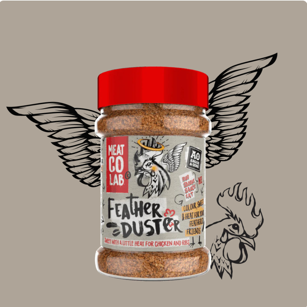 Angus & Oink | Feather Duster Rub | Sweet & Smokey Seasoning | Perfect for Chicken Wings & Pork | 200g