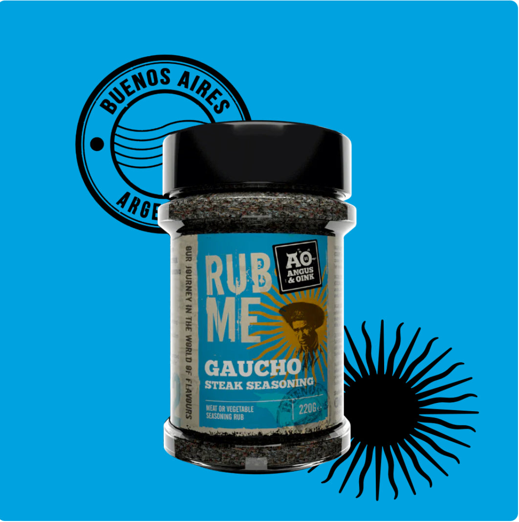 Angus & Oink | Rub Me BBQ Seasoning | Gaucho Flavour | Authentic Argentine Asado Experience | Perfect for Grilling Beef & Lamb | Gluten-Free | 200g