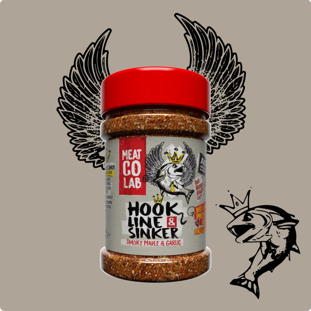 Angus & Oink | Hook Line & Sinker Rub | Maple Glazed Smoky Garlic | Perfect for Fish, Pork & Chicken | 210g