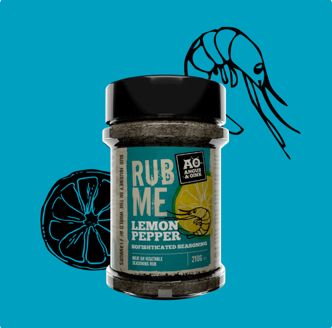 Angus & Oink | Lemon Pepper Seasoning | Sofishticated Citrus Flavour | Ideal for Seafood, Chicken & Pork | Fresh, Zesty & Herby | 235g