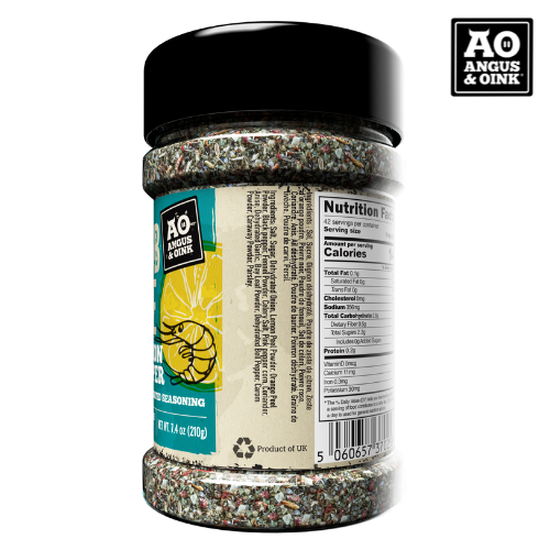Angus & Oink | Lemon Pepper Seasoning | Sofishticated Citrus Flavour | Ideal for Seafood, Chicken & Pork | Fresh, Zesty & Herby | 235g