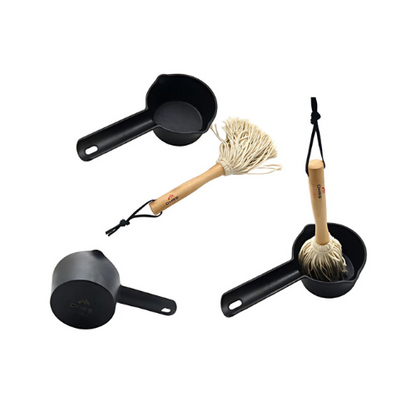 🔥Pre-Seasoned Cast Iron Basting Pot and Wood Handle Brush Set